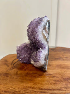 Raw Amethyst Standing Crystal Cluster Geode - Spirituality + Communication