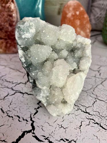 Apophyllite Crystal Standing Cluster - Manifesting + Light