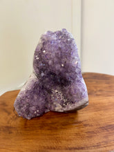 Load image into Gallery viewer, Raw Amethyst Standing Crystal Cluster Geode - Spirituality + Communication