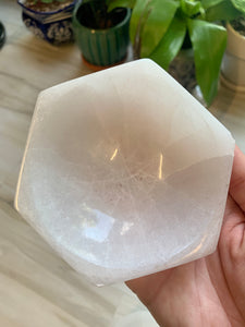 Hexagon Selenite Cleansing + Charging Bowl