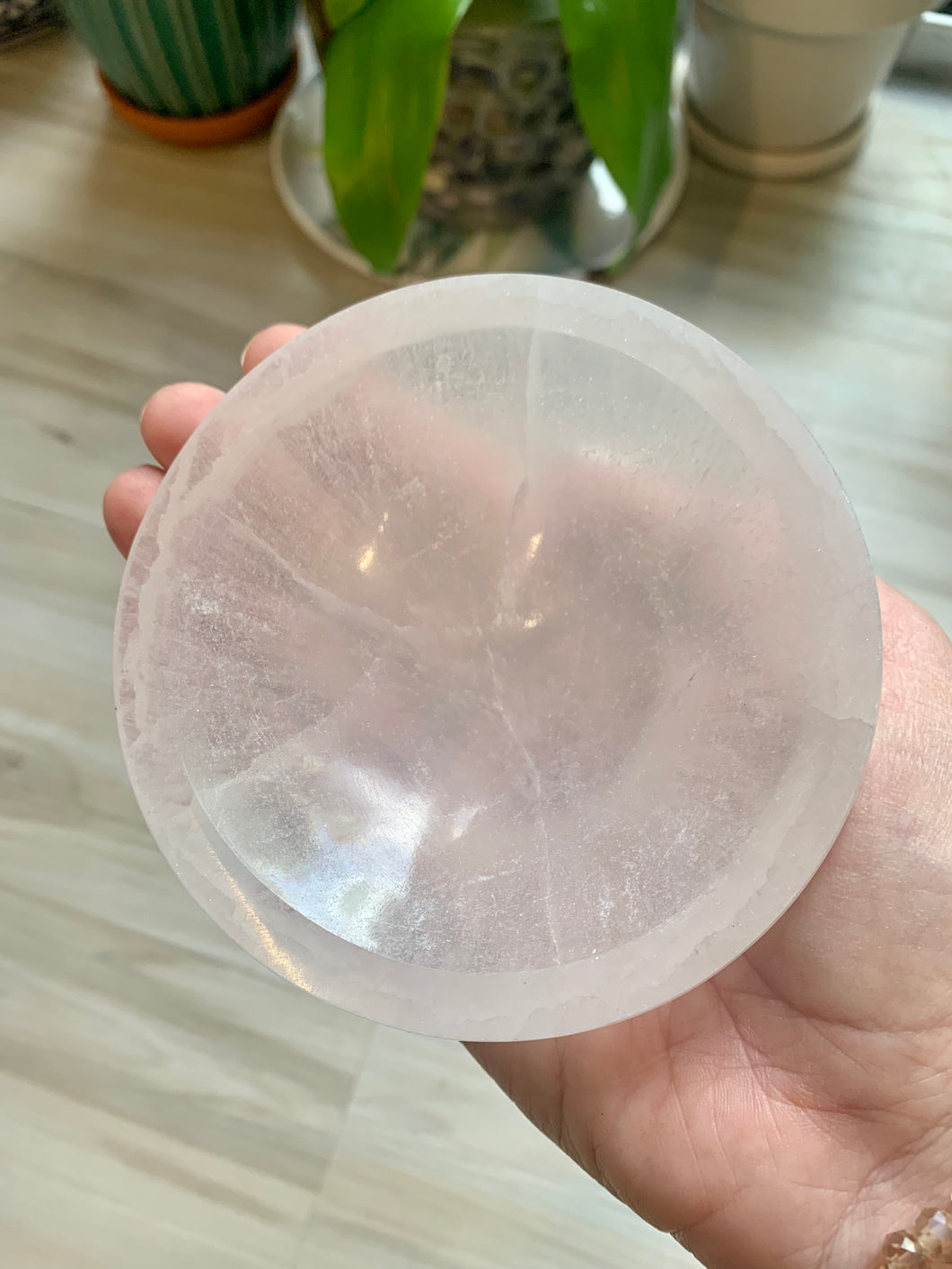 Round Selenite Cleansing + Charging Bowl