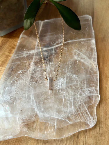 Grey Moonstone Necklace - Good Fortune + Love