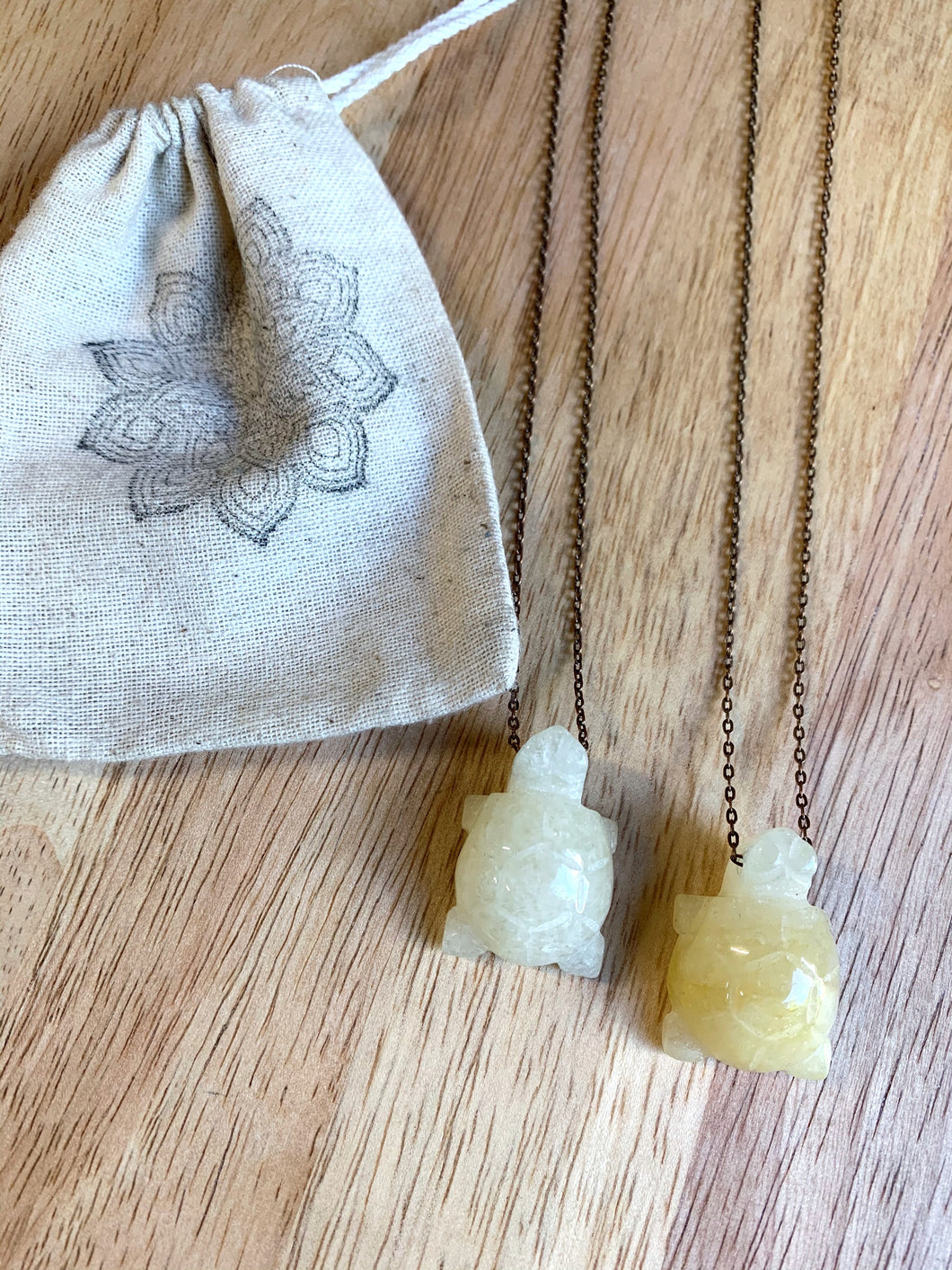 Yellow Aventurine Turtle Necklace - Compassion + Understanding