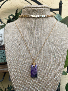 Charoite Layering Necklace - Courage + Bravery