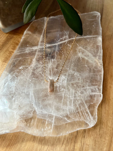 Peach Moonstone Necklace - Fertility + Calm