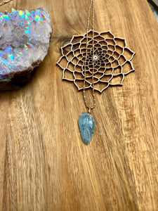 Aquamarine Fancy Leaf Necklace - Flow + Express