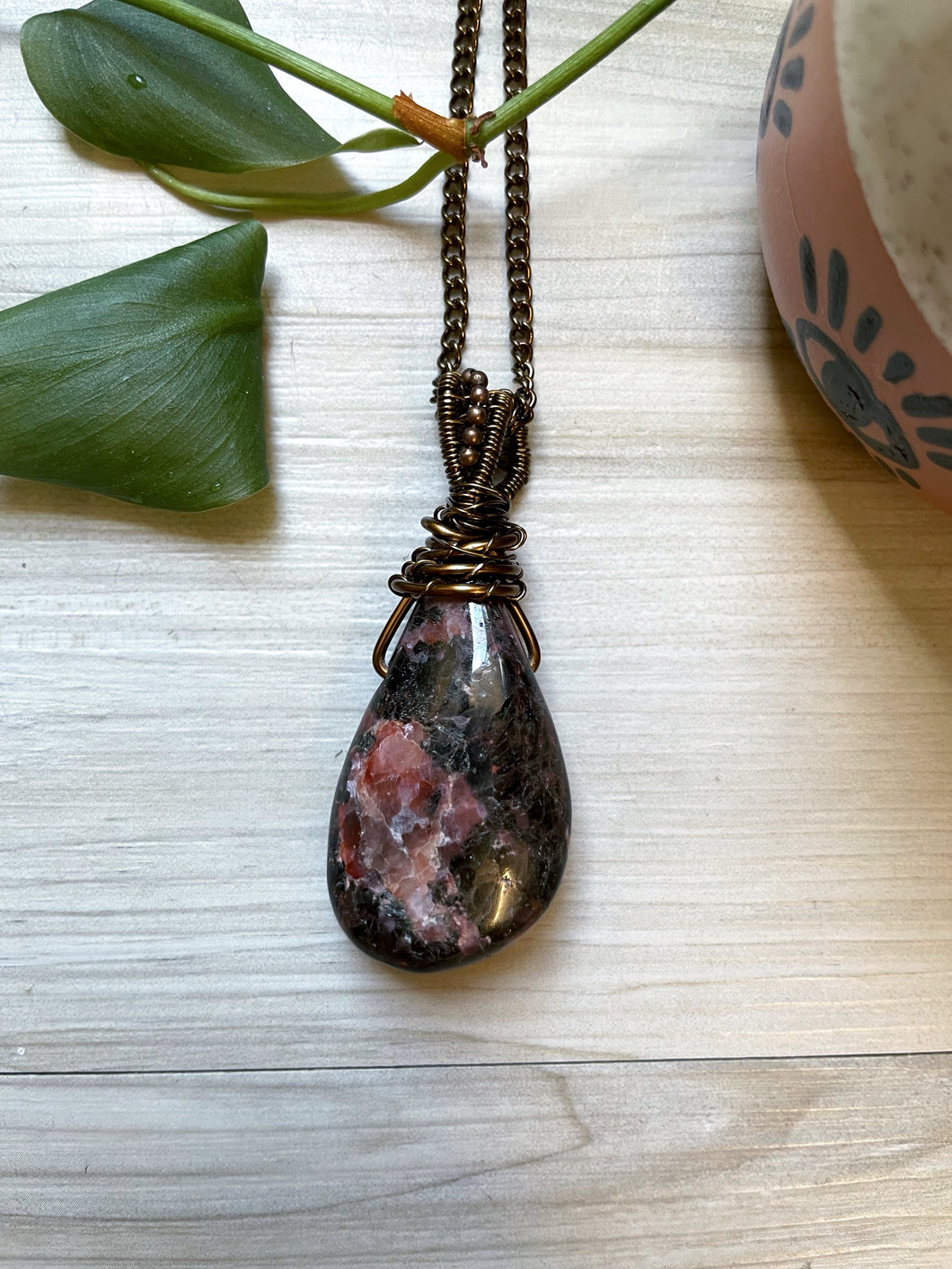 Tangerine & Black Quartz Necklace