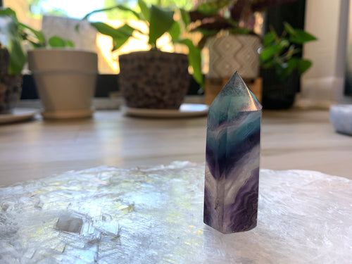 Rainbow Fluorite Tower 8 - Creativity + Focus