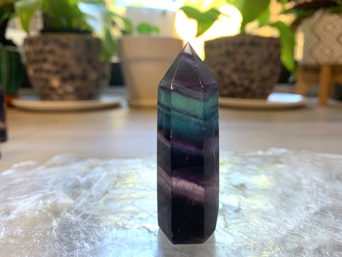 Rainbow Fluorite Tower 14 - Creativity + Focus